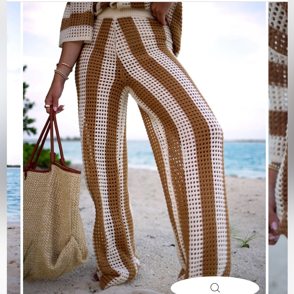 NWT BRADLEY CROCHET WIDE LEG COVER UP PANTS